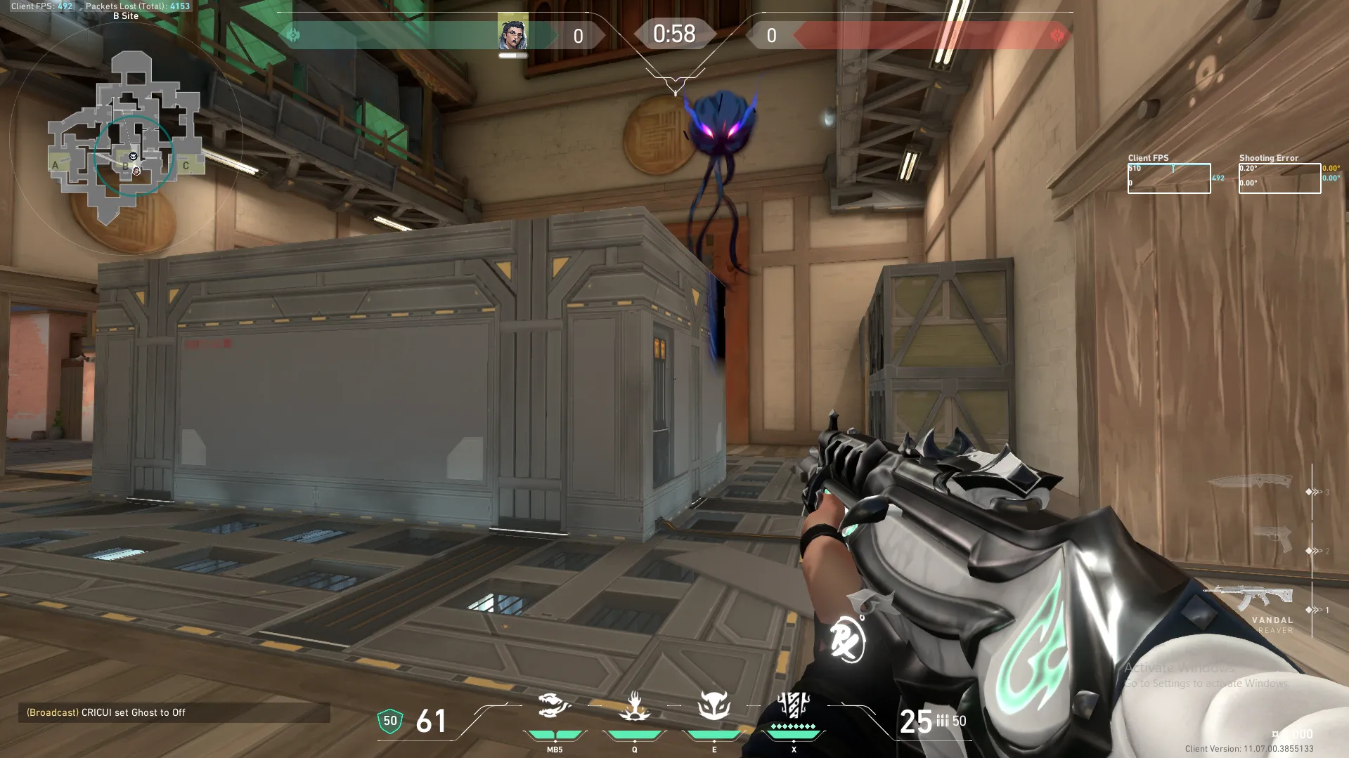 Fade Haunt on Haven Attack Site B — step 7 of 10: Aim — line up the shot