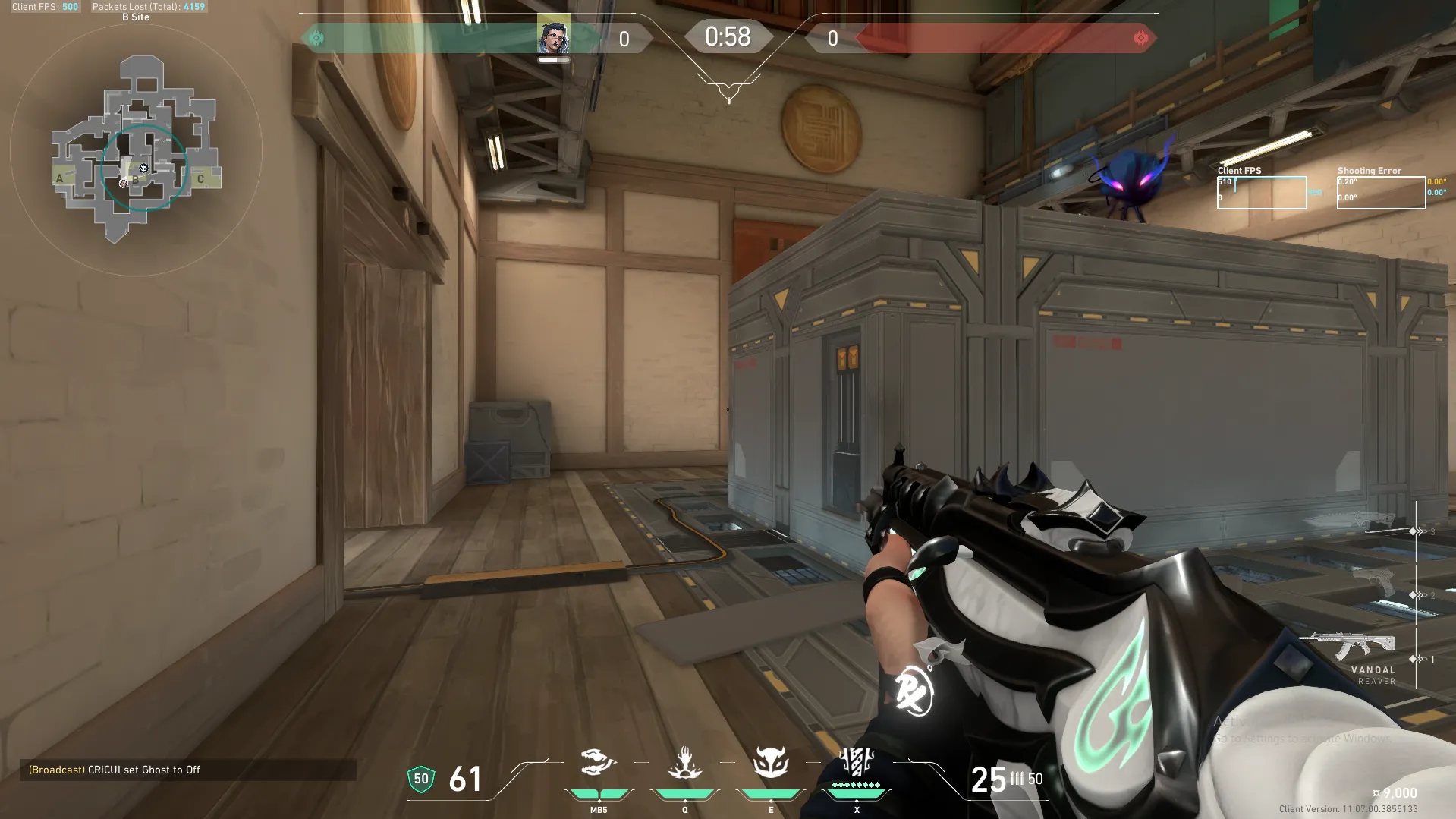 Fade Haunt on Haven Attack Site B — step 8 of 10: Aim — line up the shot