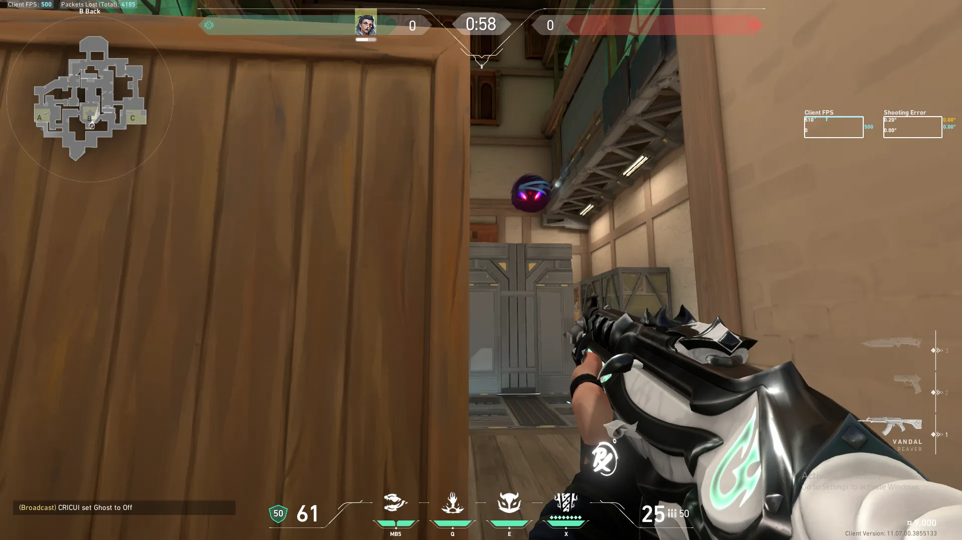 Fade Haunt on Haven Attack Site B — step 9 of 10: Aim — line up the shot