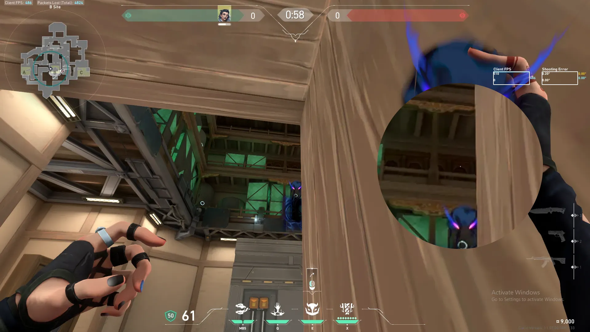 Fade Haunt on Haven Defense Site B — step 4 of 7: Aim — line up the shot