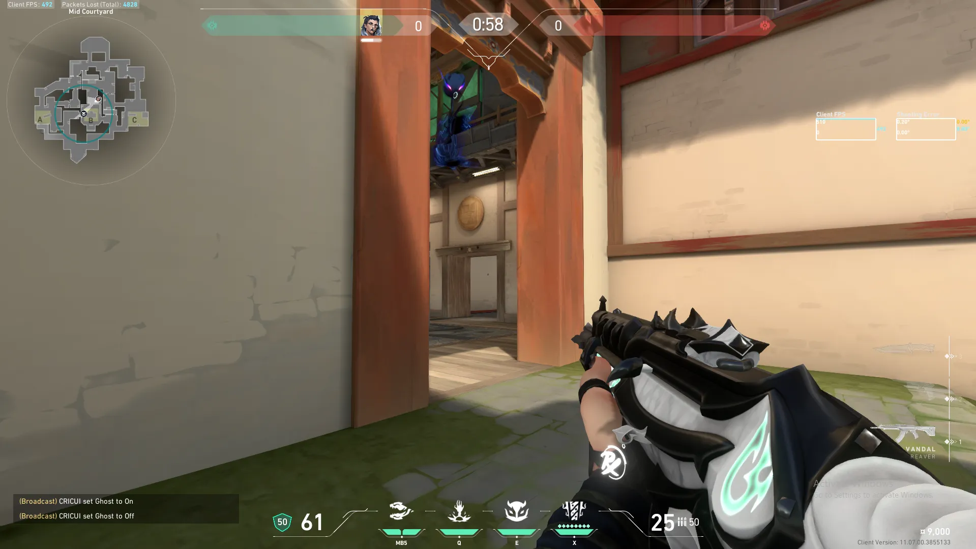 Fade Haunt on Haven Defense Site B — step 5 of 7: Aim — line up the shot