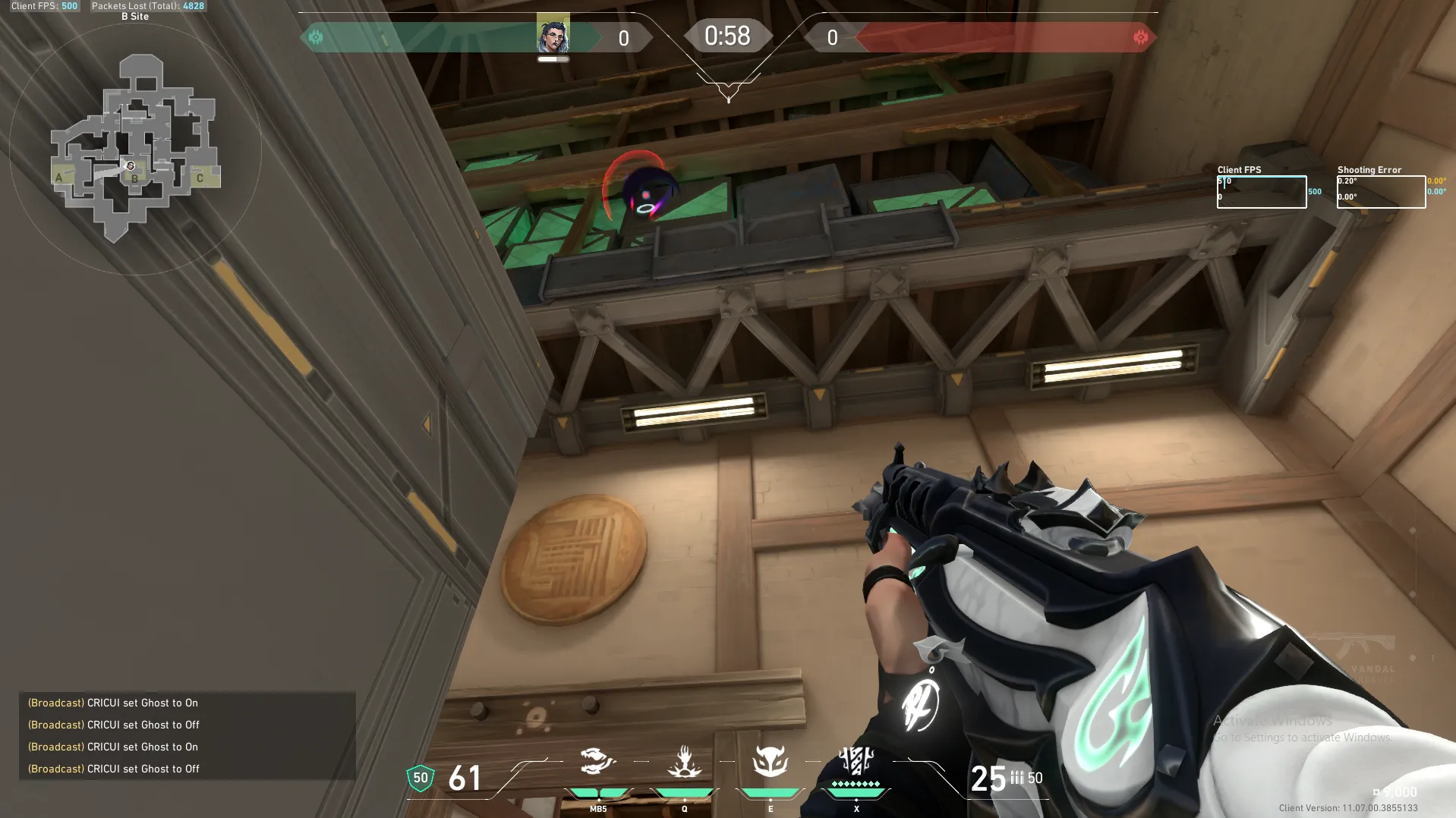 Fade Haunt on Haven Defense Site B — step 6 of 7: Aim — line up the shot