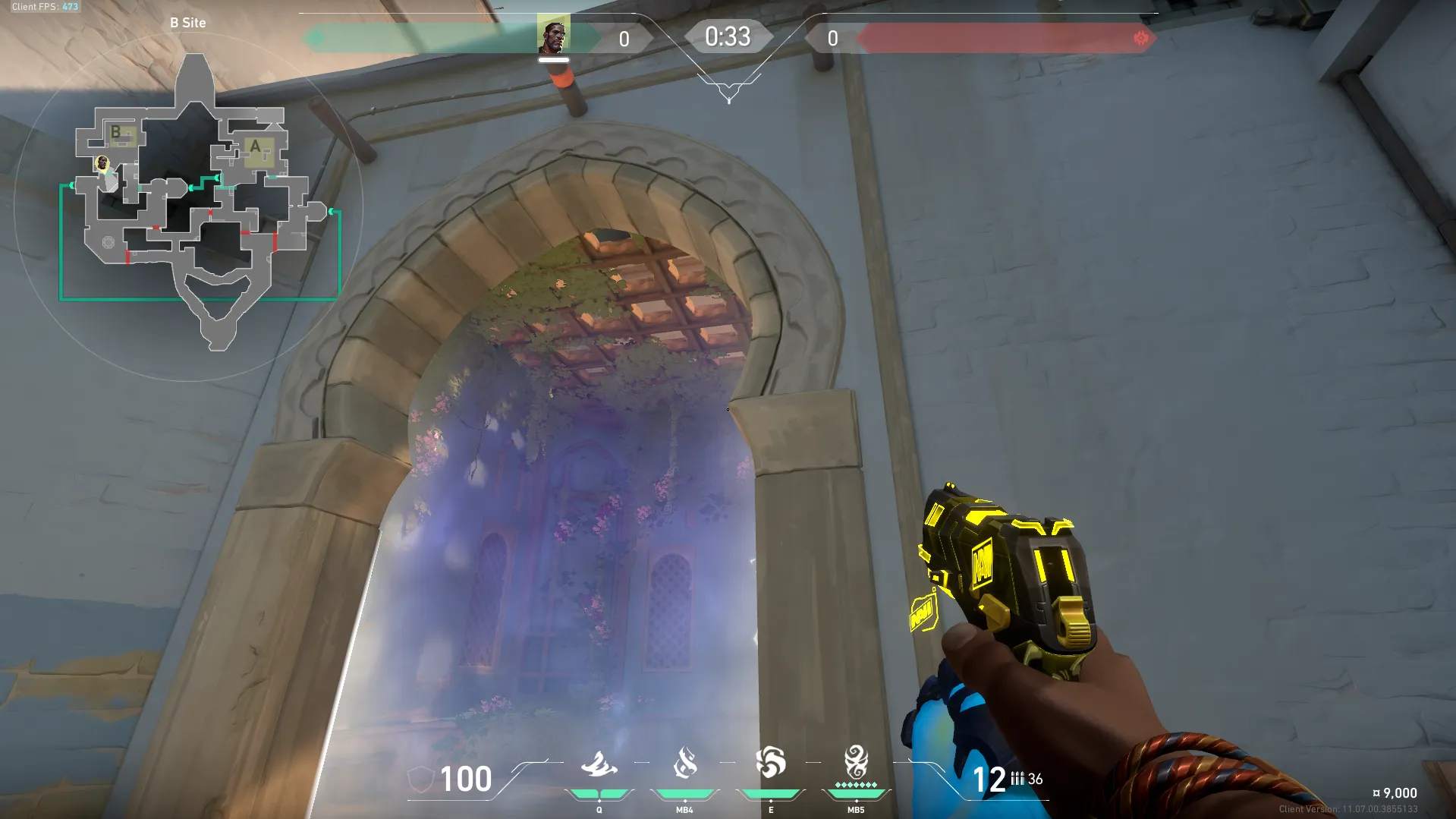 Veto Chokehold on Bind Defense Site B — step 3 of 5: Aim — line up the shot