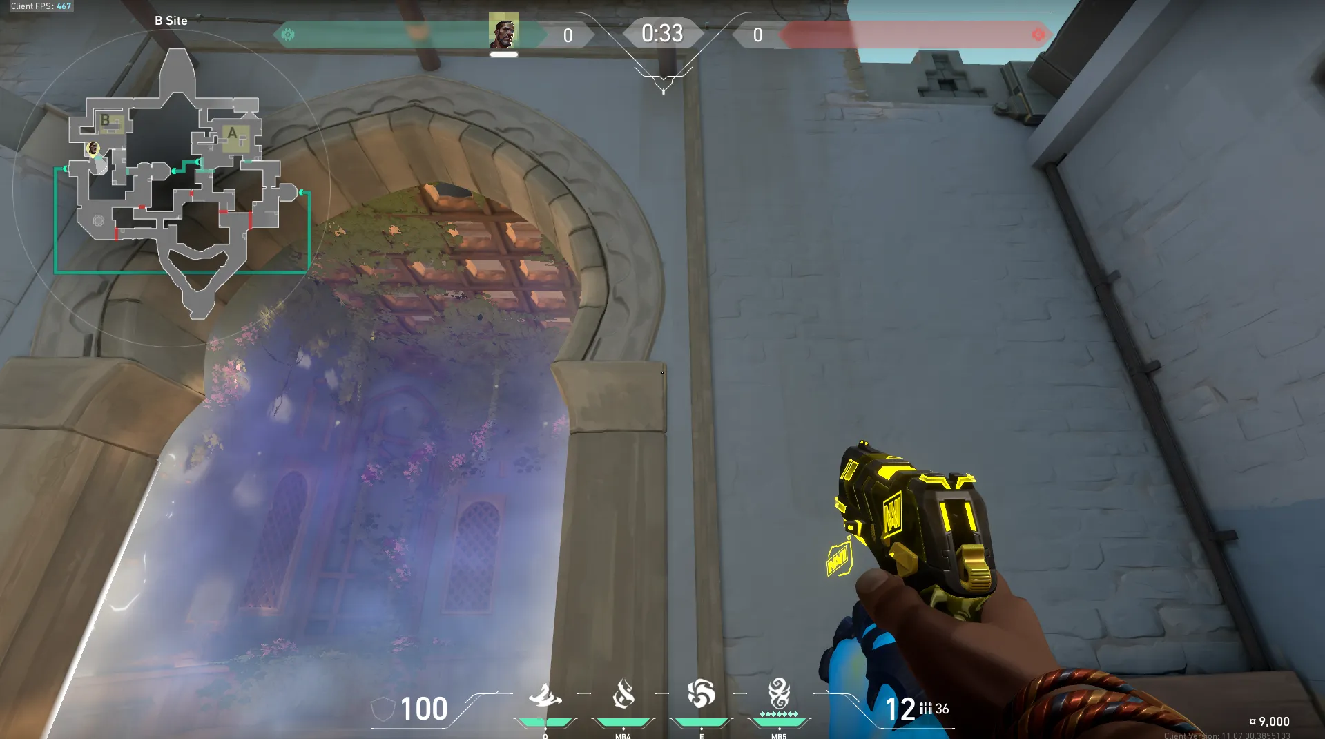 Veto Chokehold on Bind Defense Site B — step 4 of 5: Aim — line up the shot