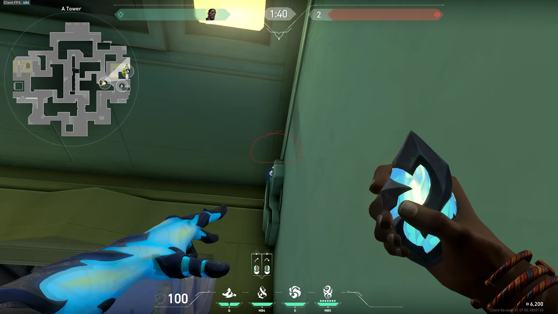 Veto Chokehold on Abyss Defense Site A — step 2 of 3: Aim — line up the shot