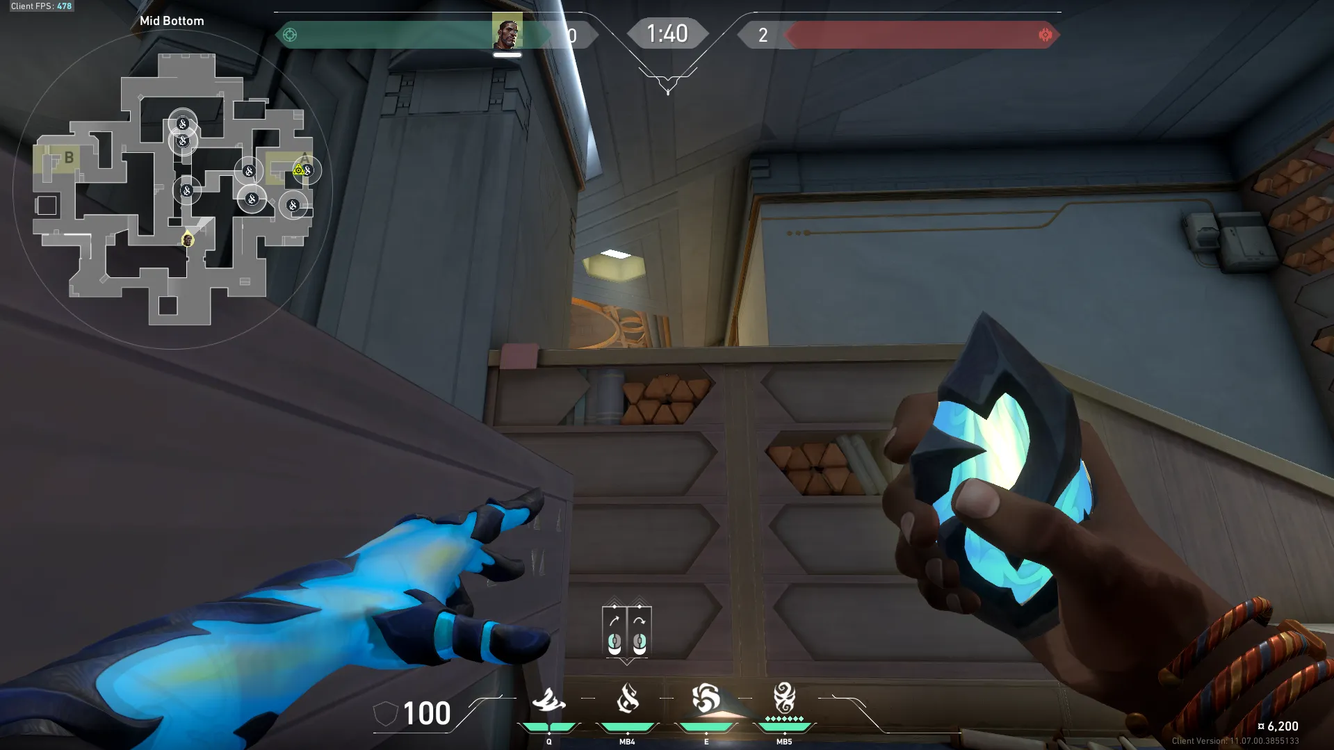 Veto Chokehold on Abyss Attack Mid — step 2 of 3: Aim — line up the shot