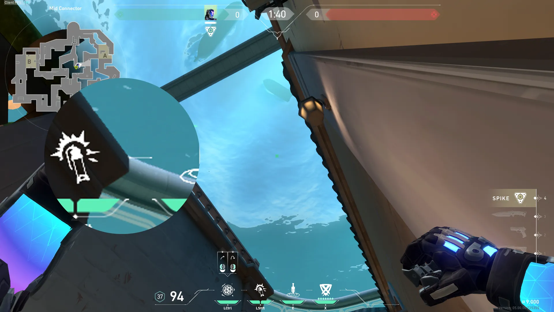 KAY/O Frag_Ment on Pearl Defense Site A — step 2 of 3: Aim — line up the shot