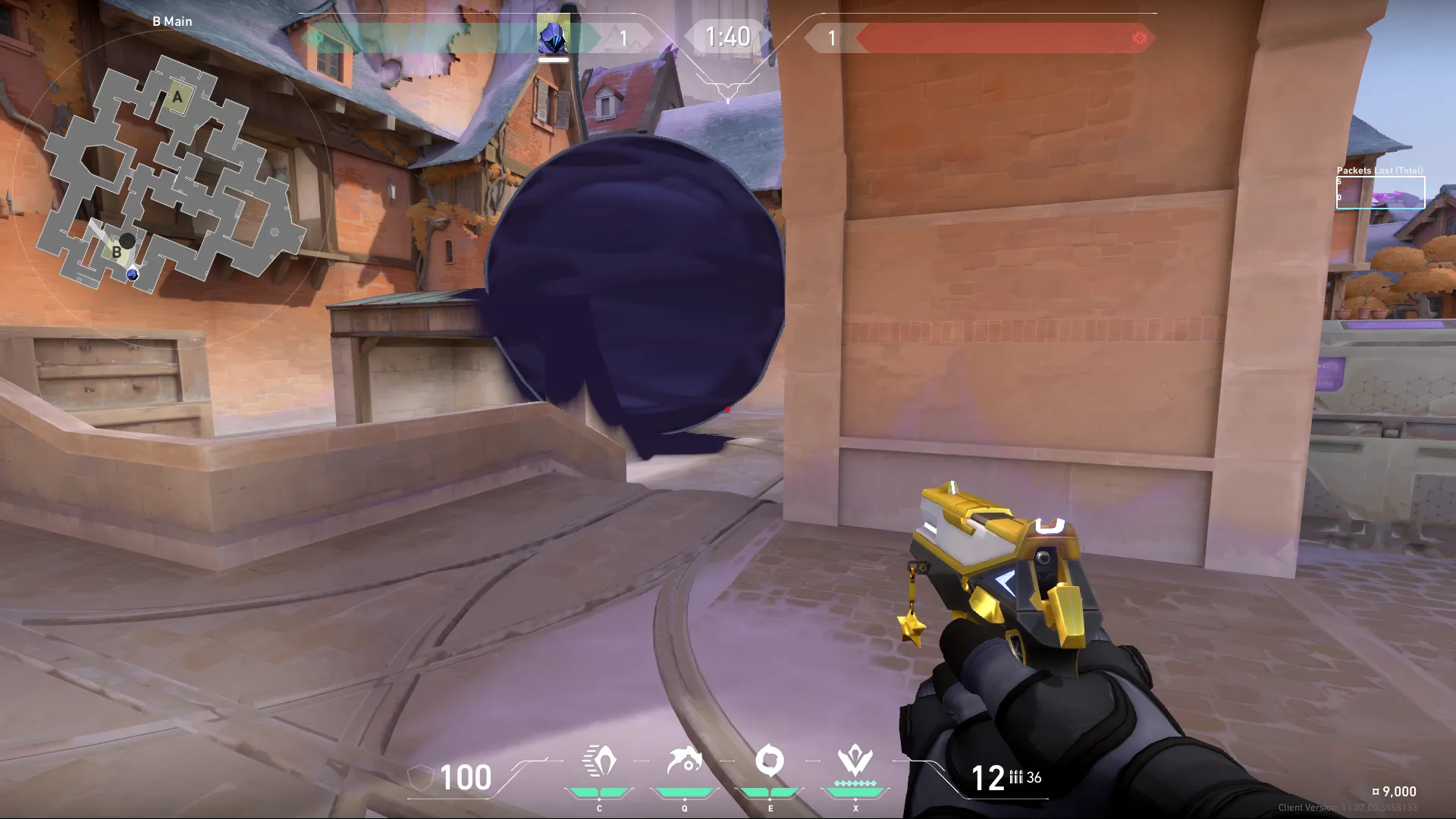 Omen Dark Cover on Corrode Attack Site B — step 2 of 3: Aim — line up the shot