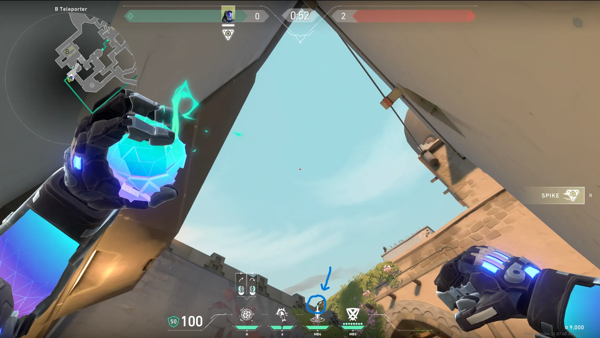KAY/O Frag_Ment on Bind Attack Site B — step 2 of 3: Aim — line up the shot