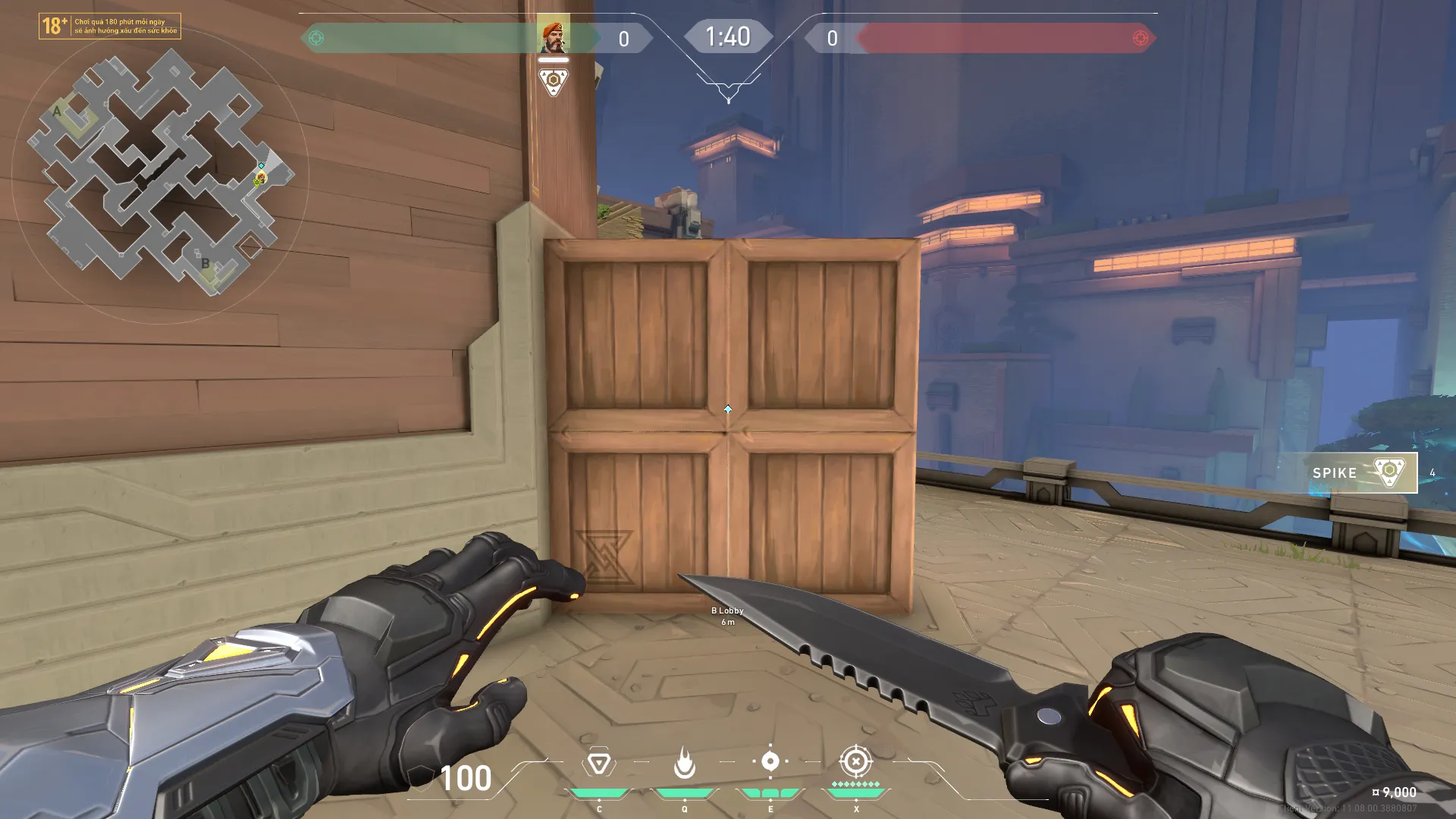Brimstone Incendiary on Abyss Attack Site B — step 1 of 3: Position — where to stand