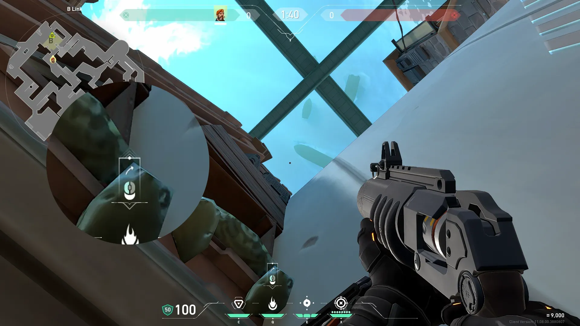 Brimstone Incendiary on Pearl Defense Site B — step 2 of 3: Aim — line up the shot