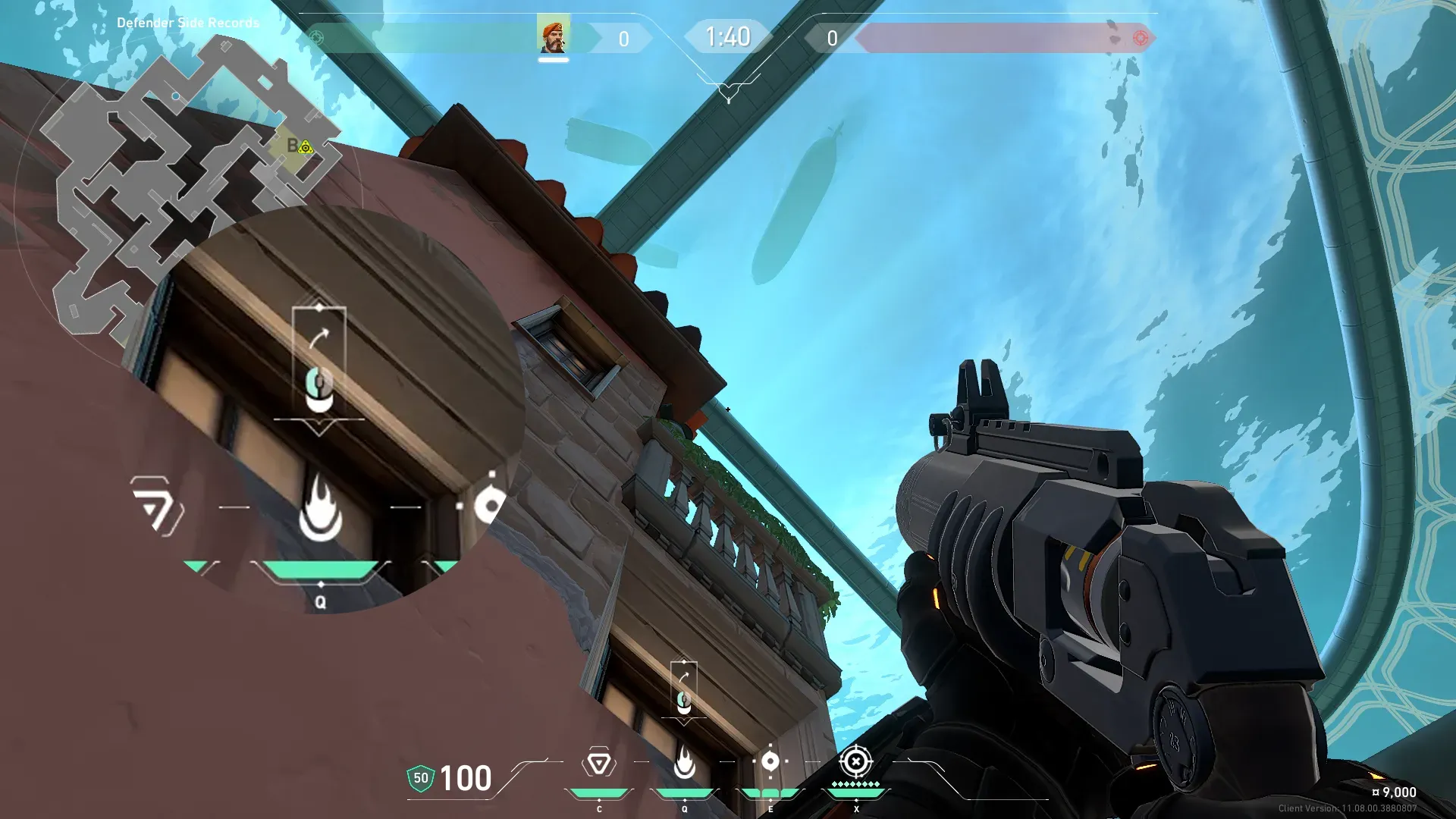 Brimstone Incendiary on Pearl Defense Site B — step 2 of 3: Aim — line up the shot