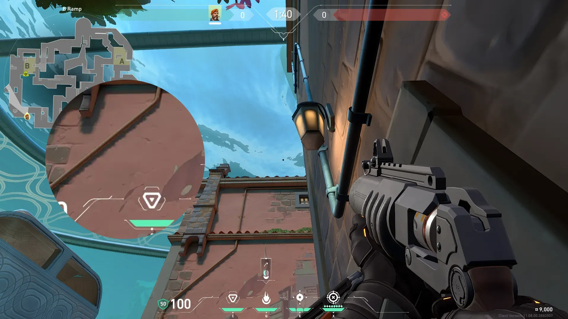 Brimstone Incendiary on Pearl Attack Site B — step 2 of 3: Aim — line up the shot