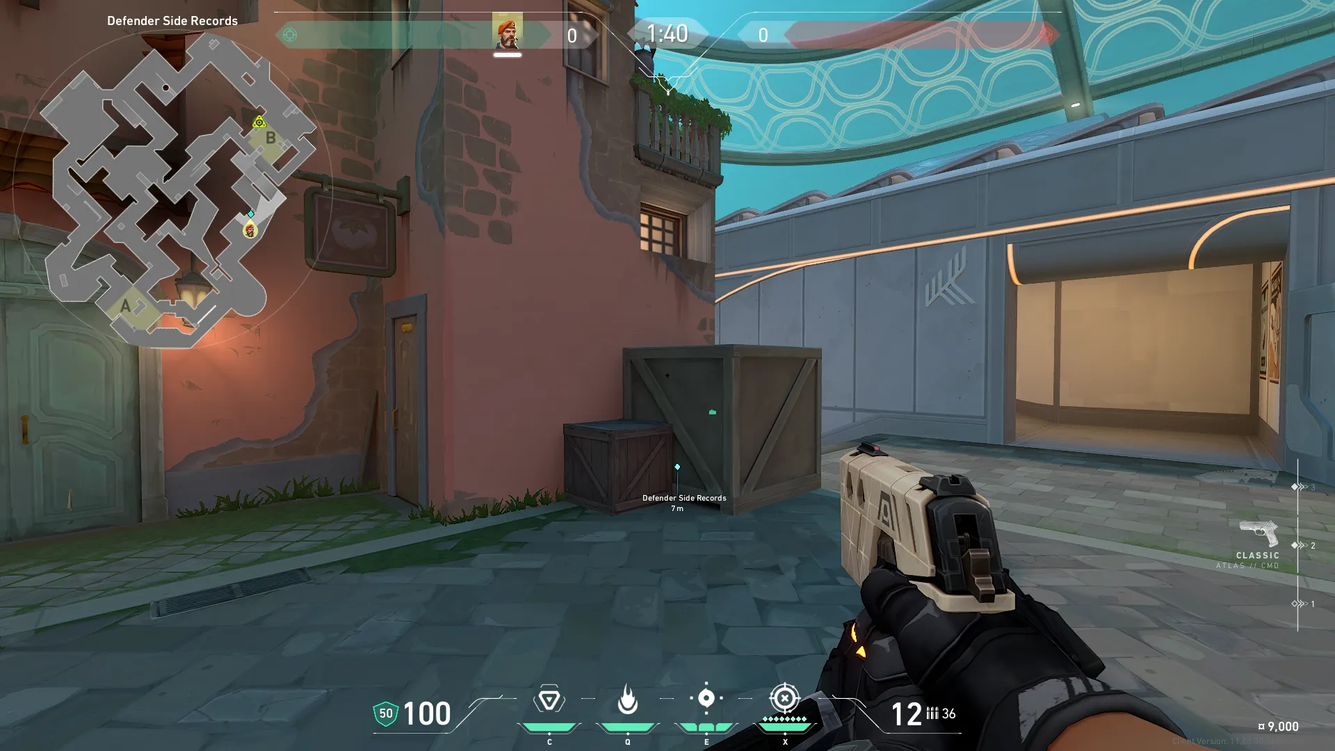 Brimstone Incendiary on Pearl Defense Site B — step 1 of 3: Position — where to stand