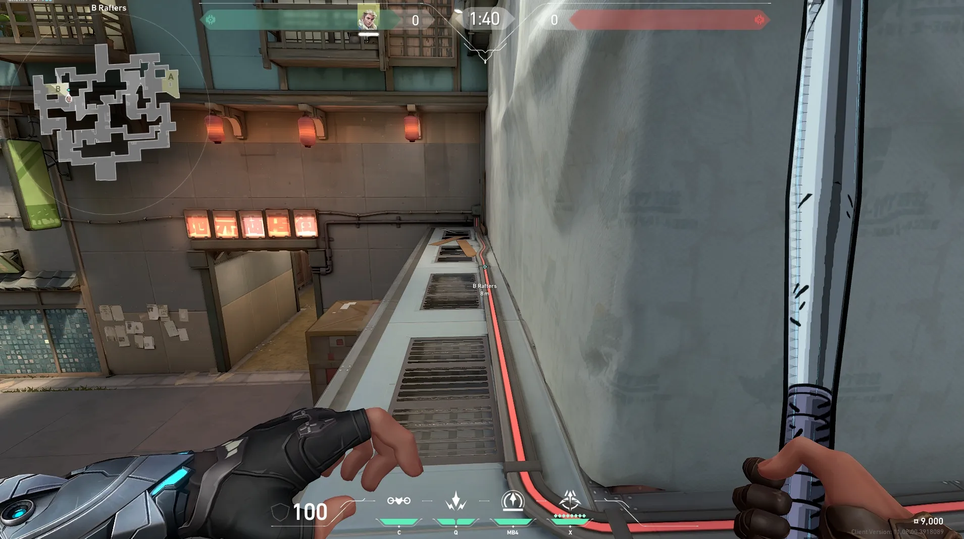 Sova Recon Bolt on Split Defense Site B — step 1 of 6: Position — where to stand