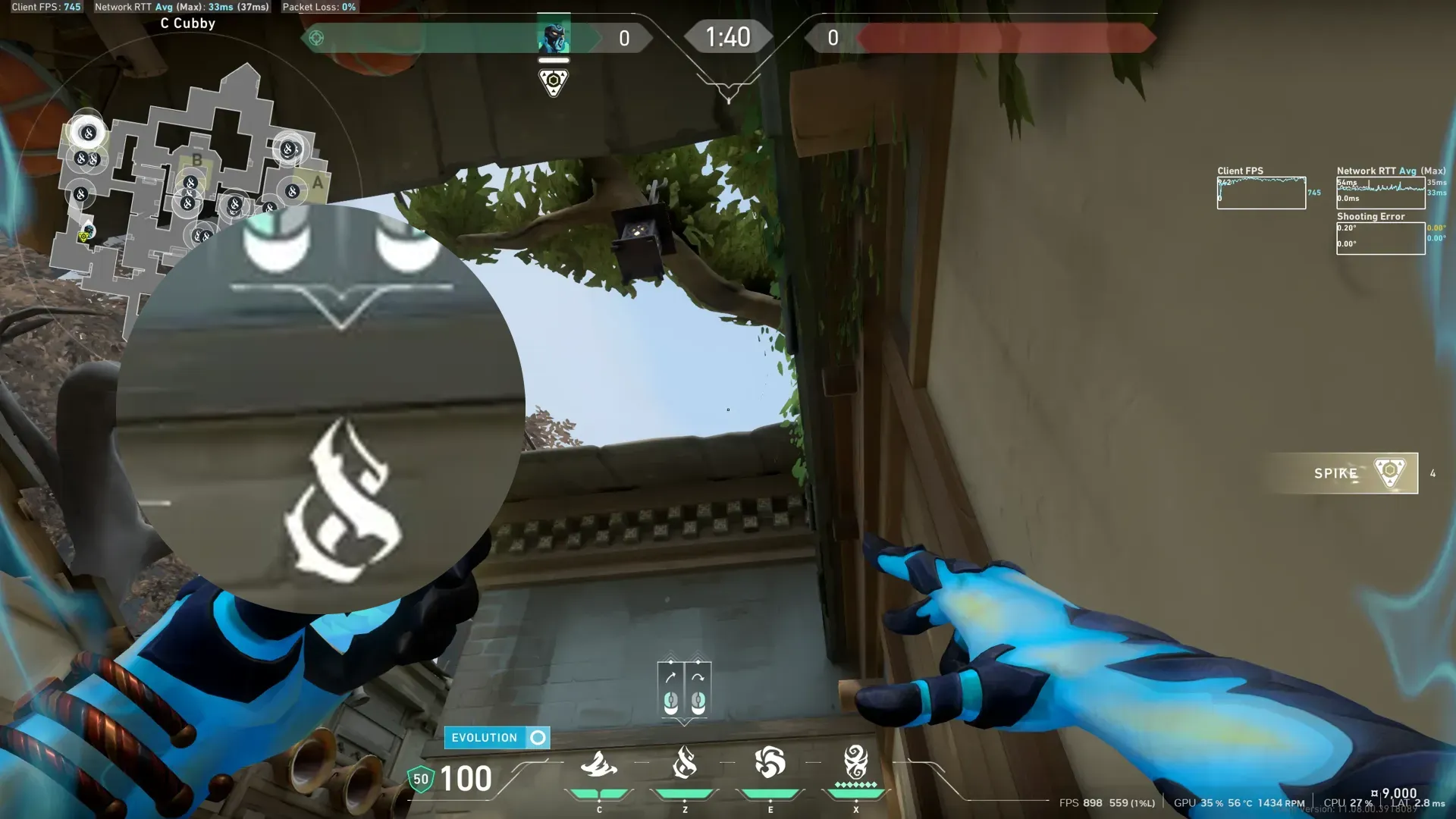 Veto Chokehold on Haven Attack Site C — step 2 of 3: Aim — line up the shot