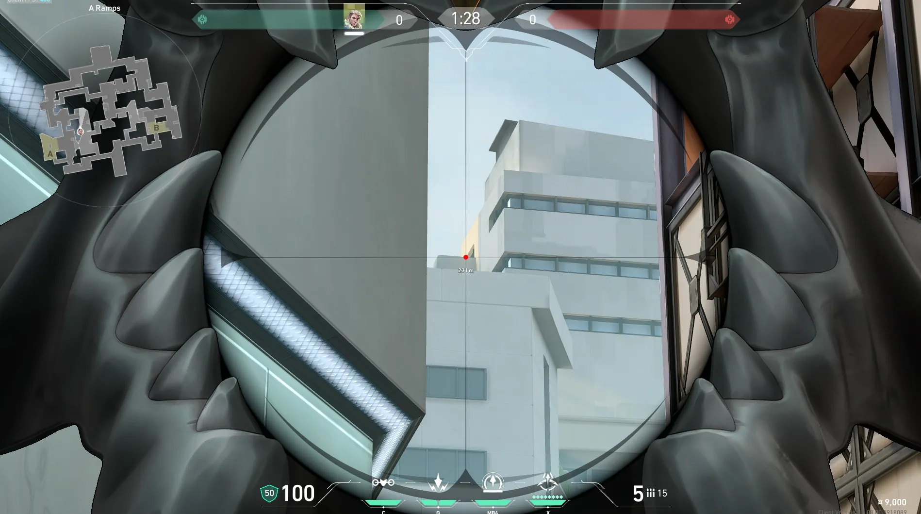 Sova Recon Bolt on Split Attack Mid — step 3 of 4: Aim — line up the shot