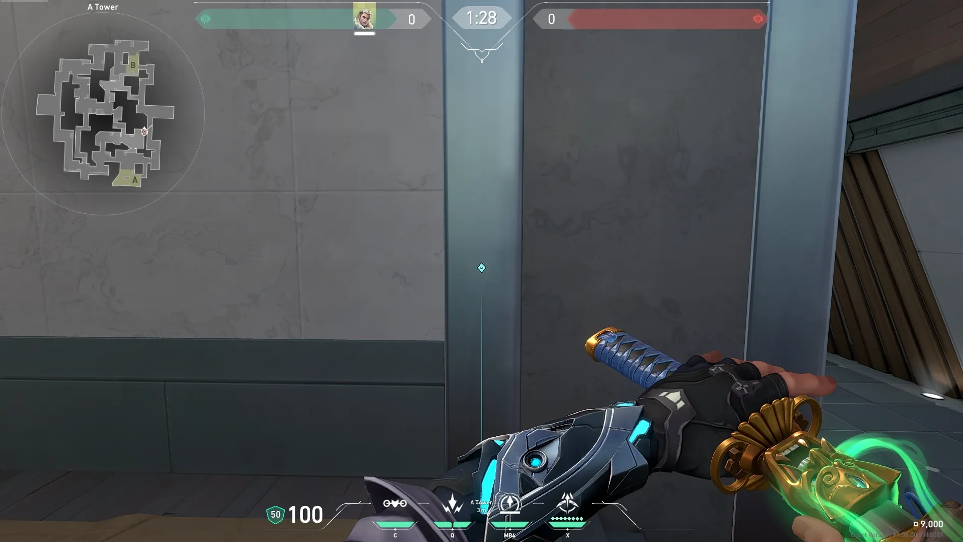 Sova Recon Bolt on Split Defense Site A — step 2 of 5: Aim — line up the shot