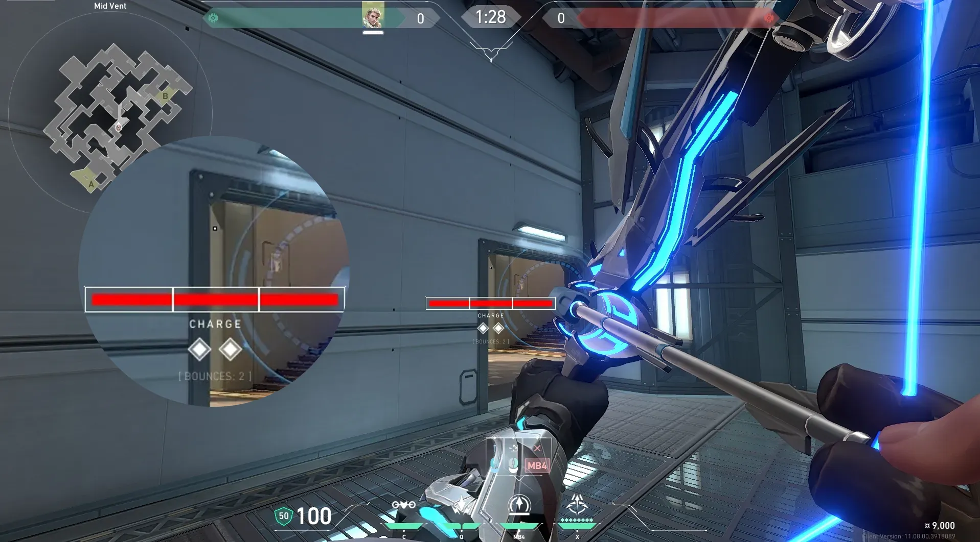 Sova Recon Bolt on Split Defense Mid — step 4 of 5: Aim — line up the shot