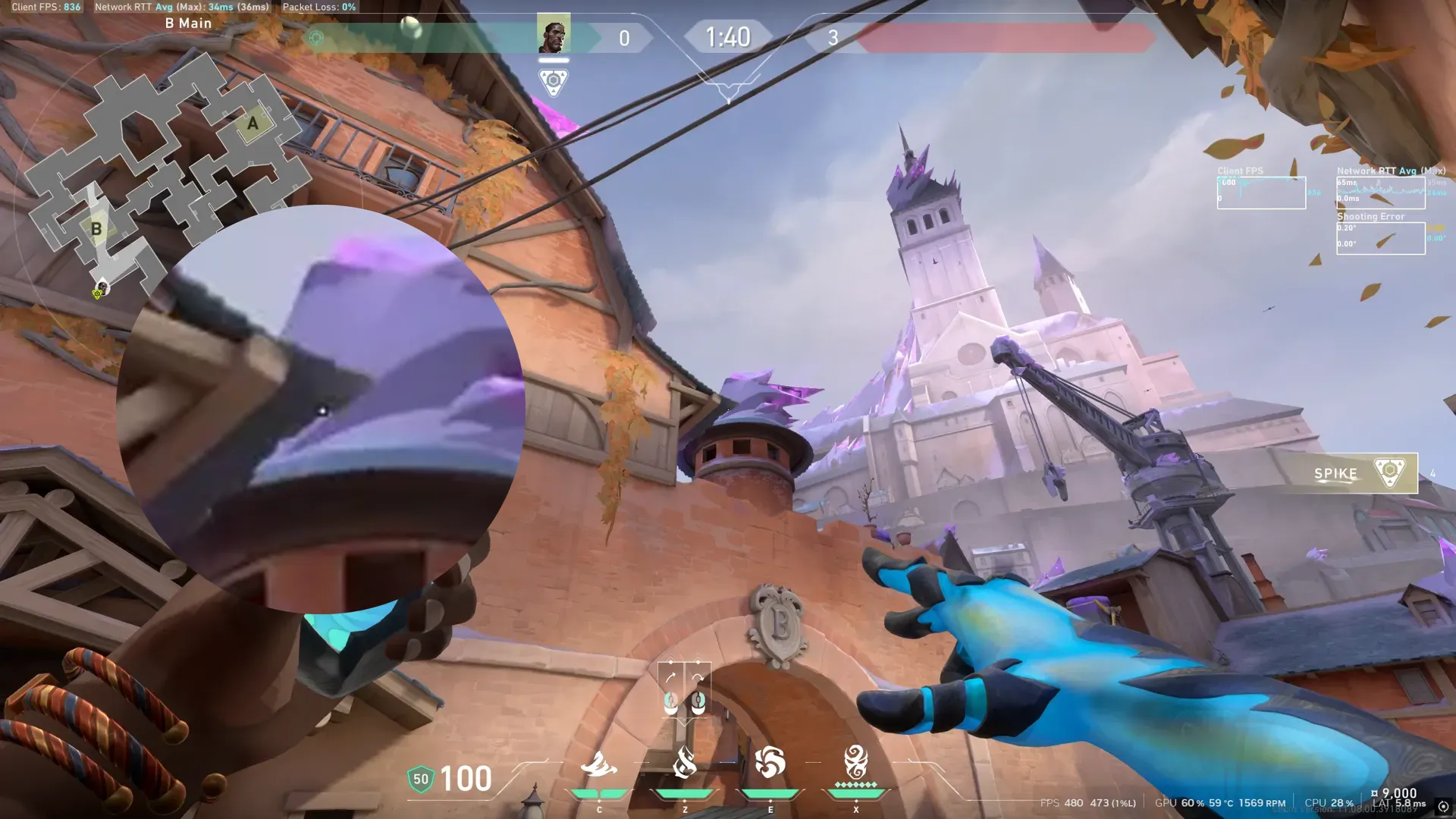 Veto Chokehold on Corrode Attack Site B — step 2 of 3: Aim — line up the shot