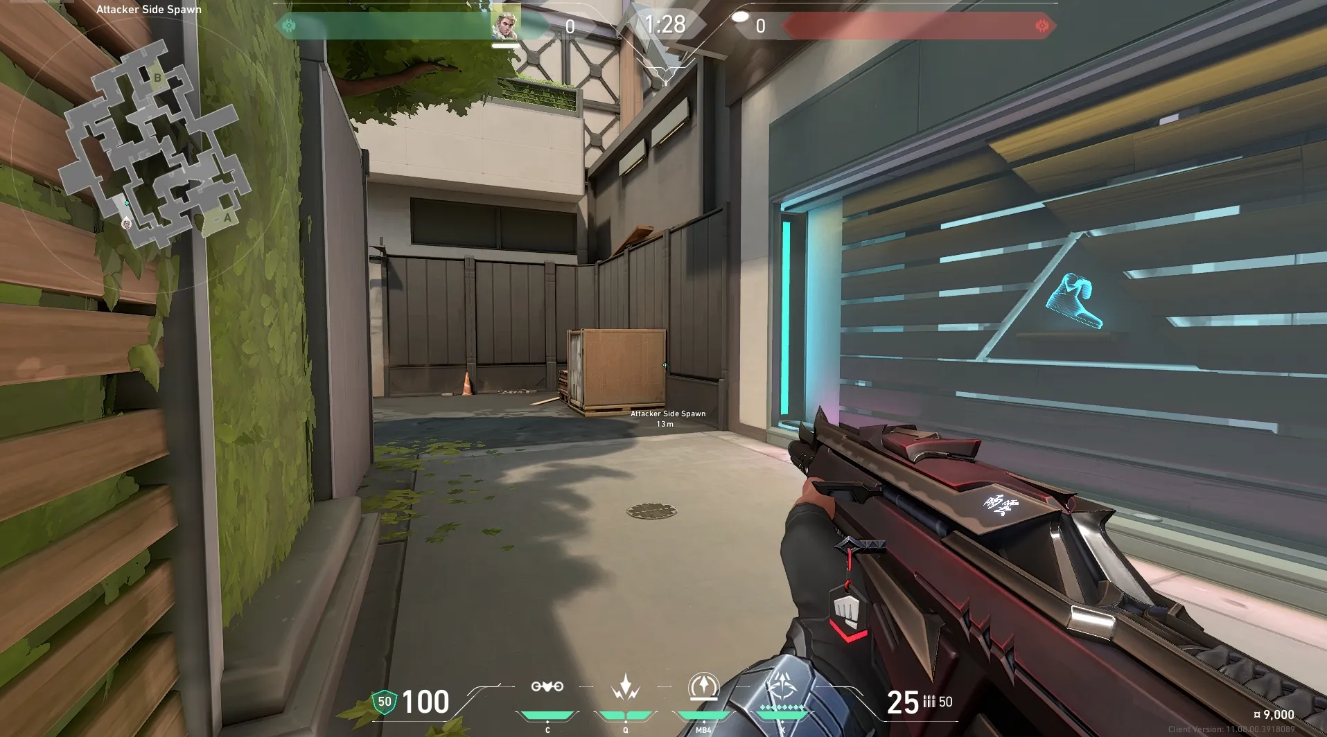 Sova Recon Bolt on Split Attack Site A — step 1 of 5: Position — where to stand