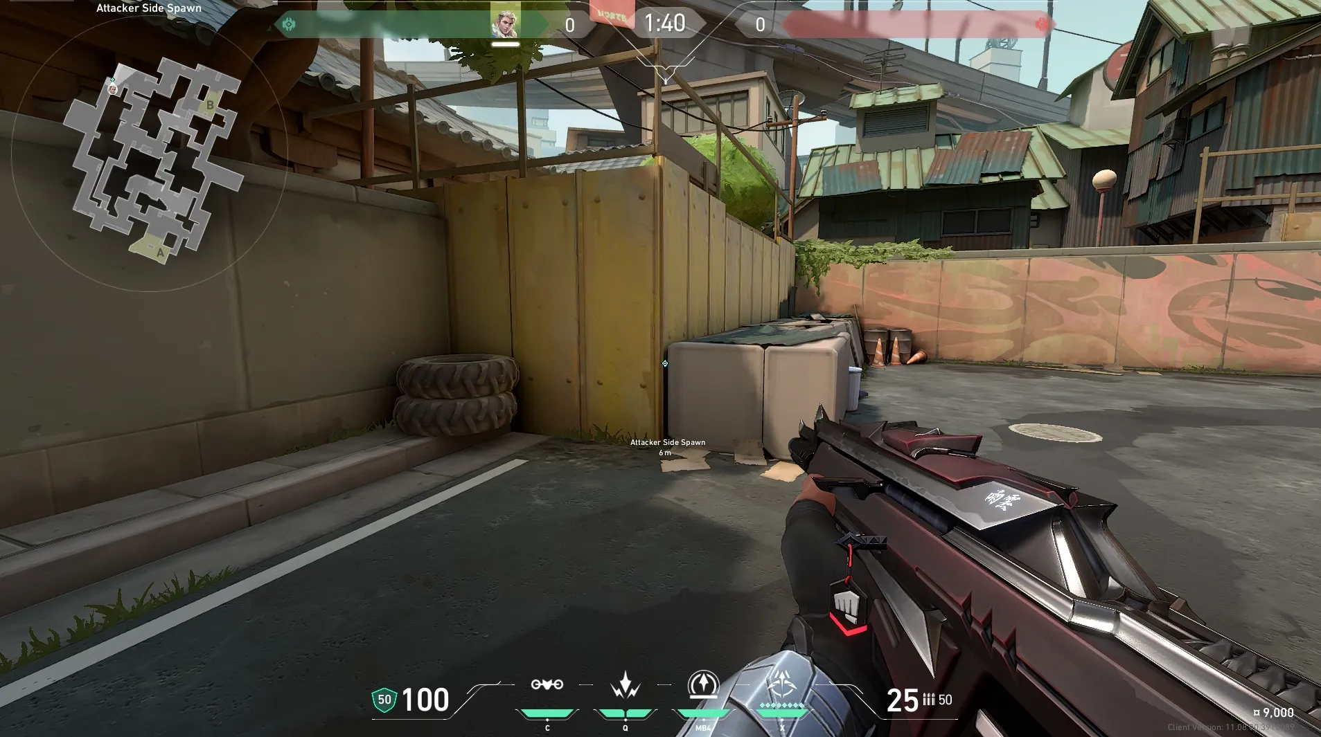 Sova Recon Bolt on Split Attack Site B — step 1 of 5: Position — where to stand