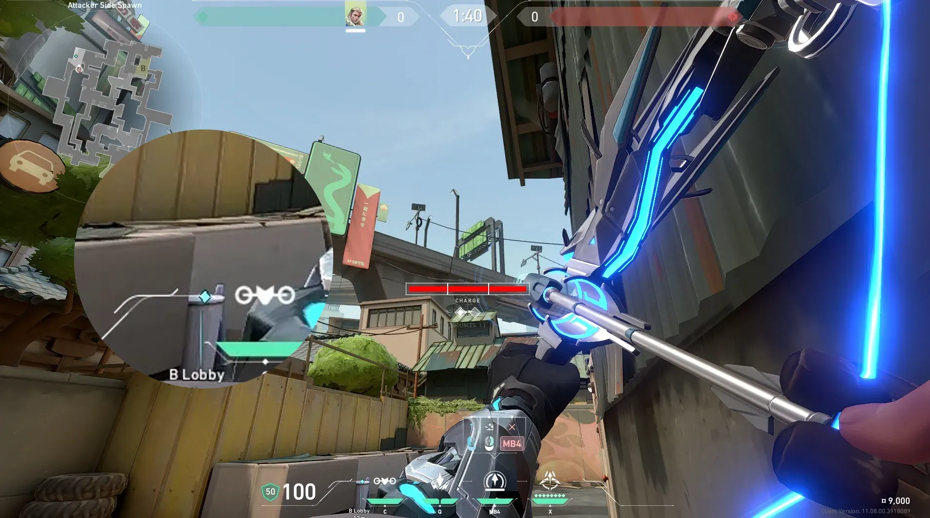 Sova Recon Bolt on Split Attack Site B — step 4 of 5: Aim — line up the shot