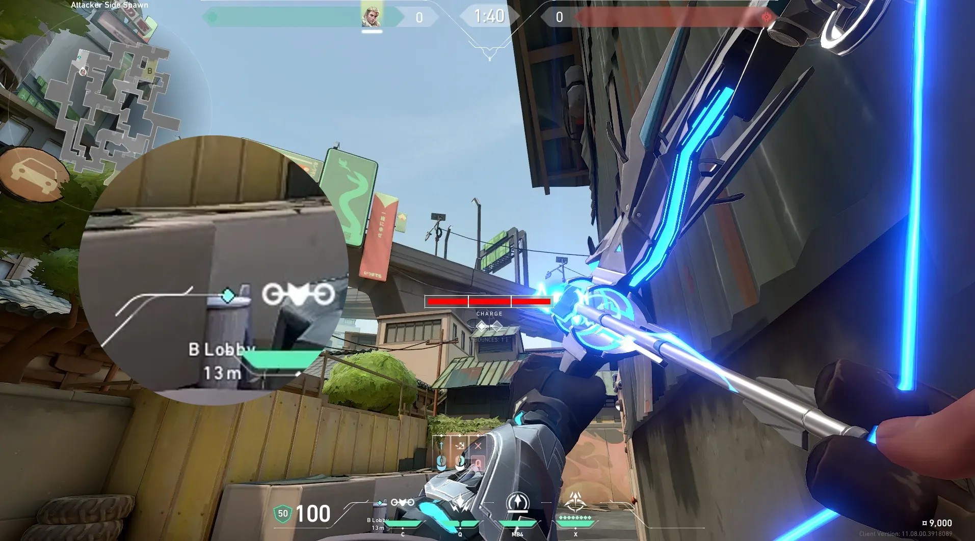 Sova Shock Bolt on Split Attack Site B — step 4 of 6: Aim — line up the shot