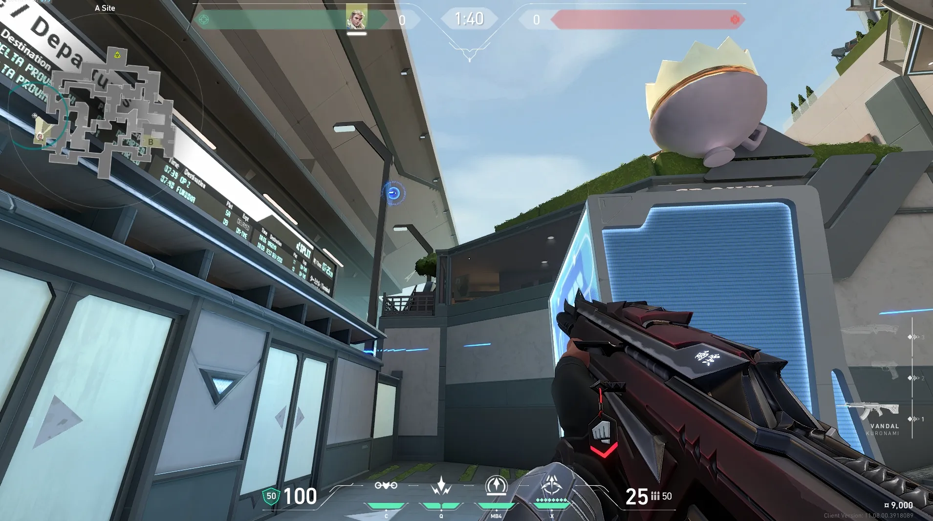 Sova Recon Bolt on Split Attack Site A — step 4 of 5: Aim — line up the shot