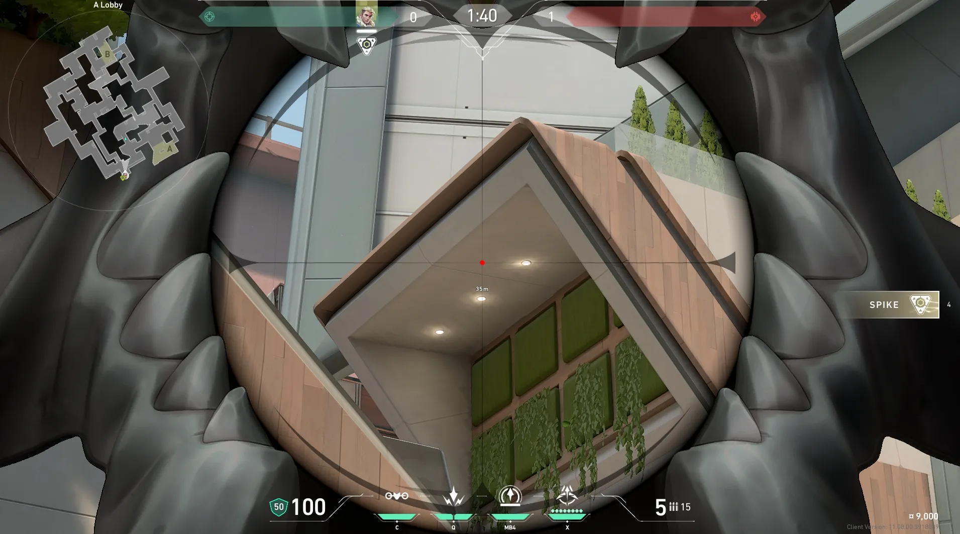 Sova Recon Bolt on Split Attack Site A — step 3 of 4: Aim — line up the shot