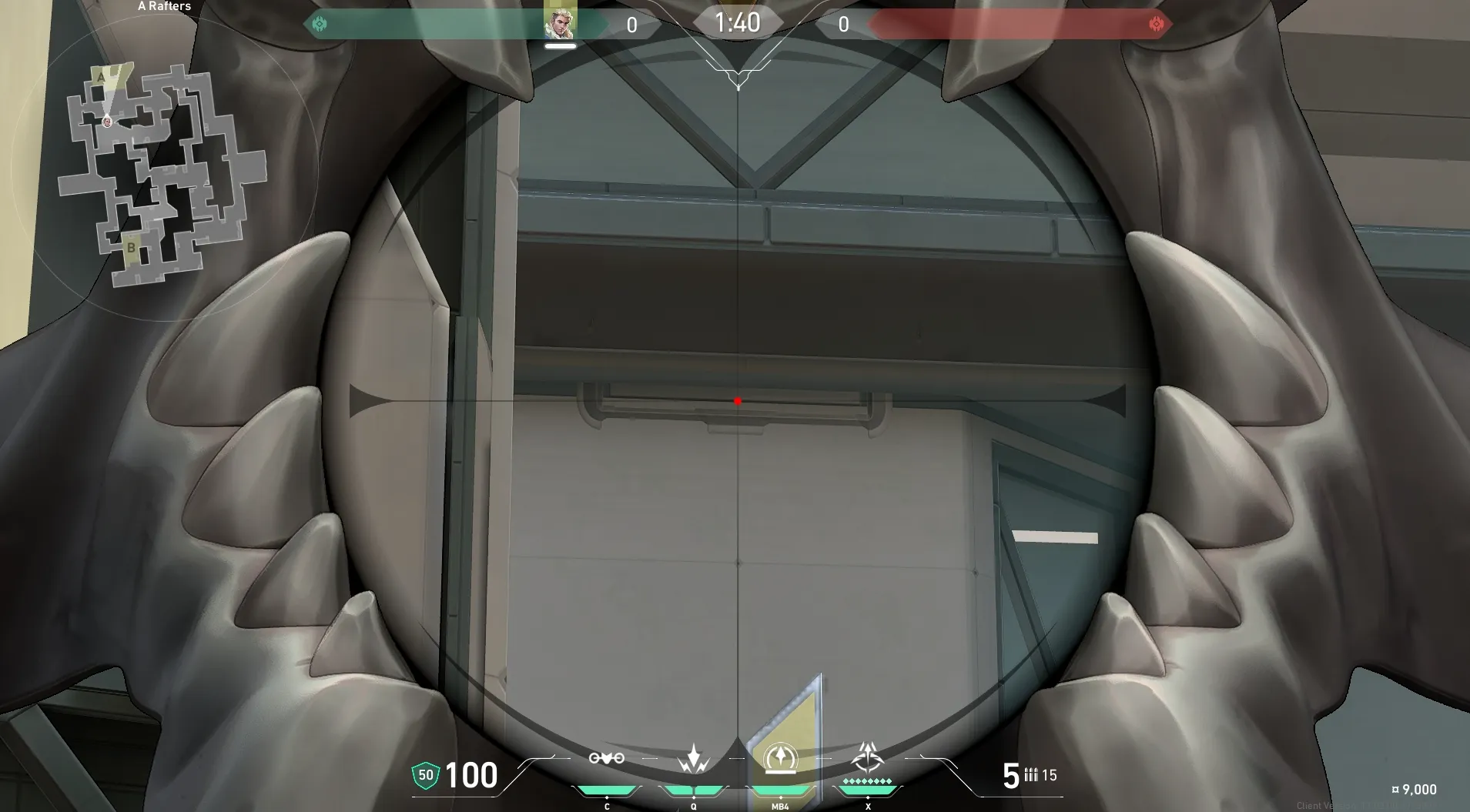 Sova Recon Bolt on Split Defense Mid — step 3 of 5: Aim — line up the shot