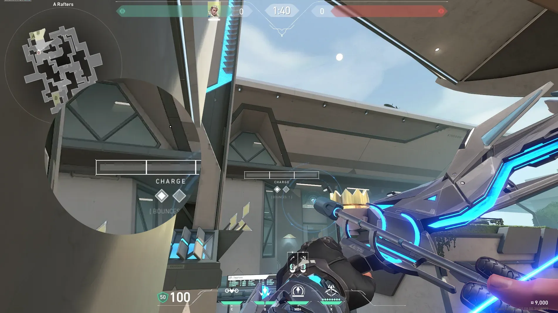 Sova Recon Bolt on Split Defense Mid — step 4 of 5: Aim — line up the shot