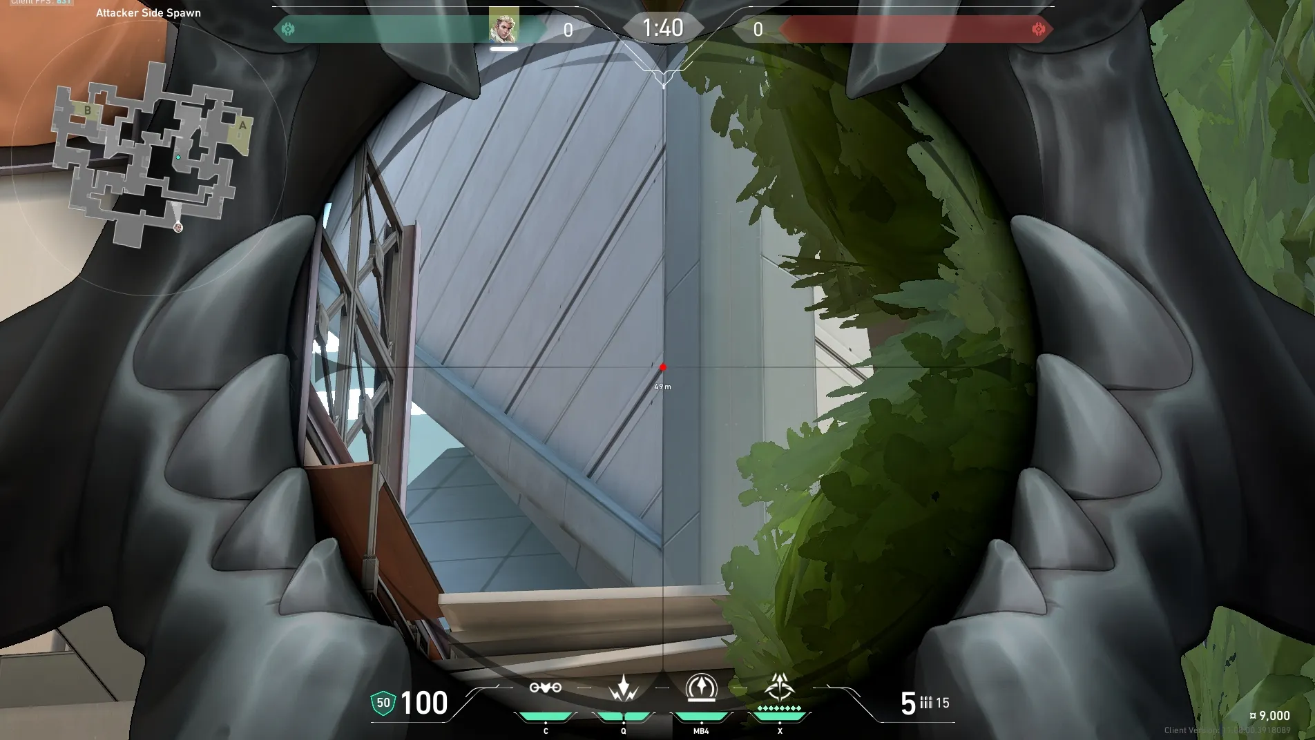 Sova Recon Bolt on Split Attack Site A — step 3 of 4: Aim — line up the shot