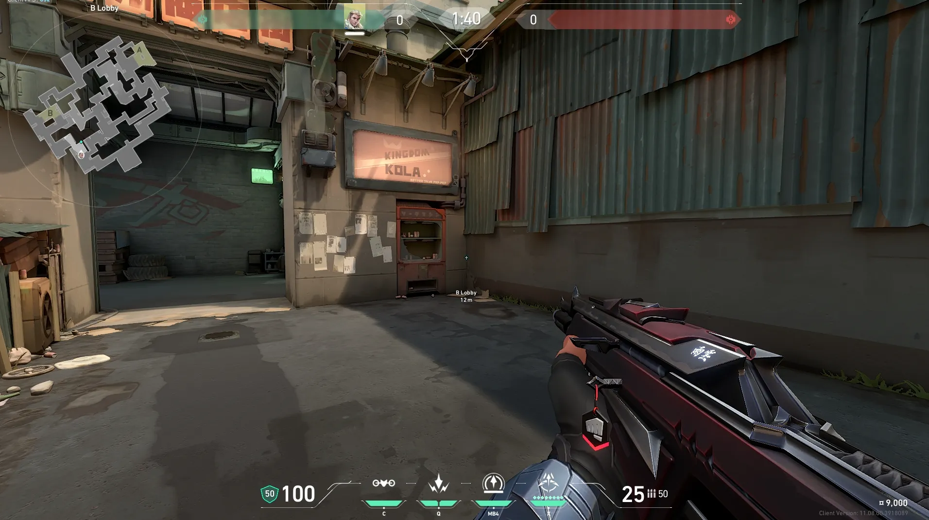 Sova Recon Bolt on Split Attack Site B — step 1 of 4: Position — where to stand