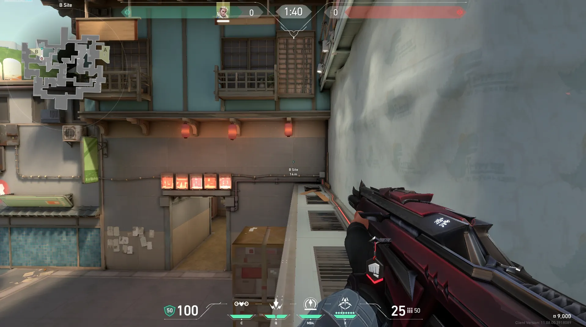 Sova Recon Bolt on Split Defense Site B — step 1 of 5: Position — where to stand