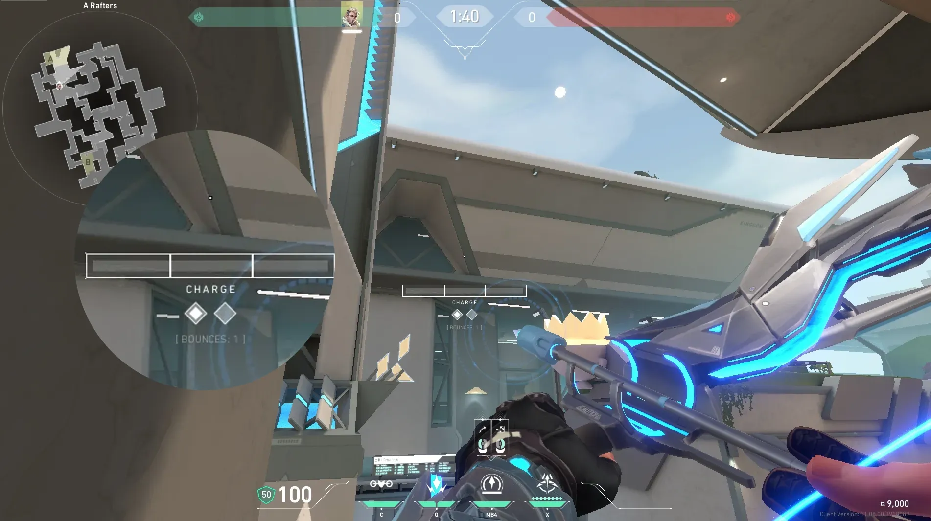 Sova Recon Bolt on Split Defense Mid — step 4 of 5: Aim — line up the shot