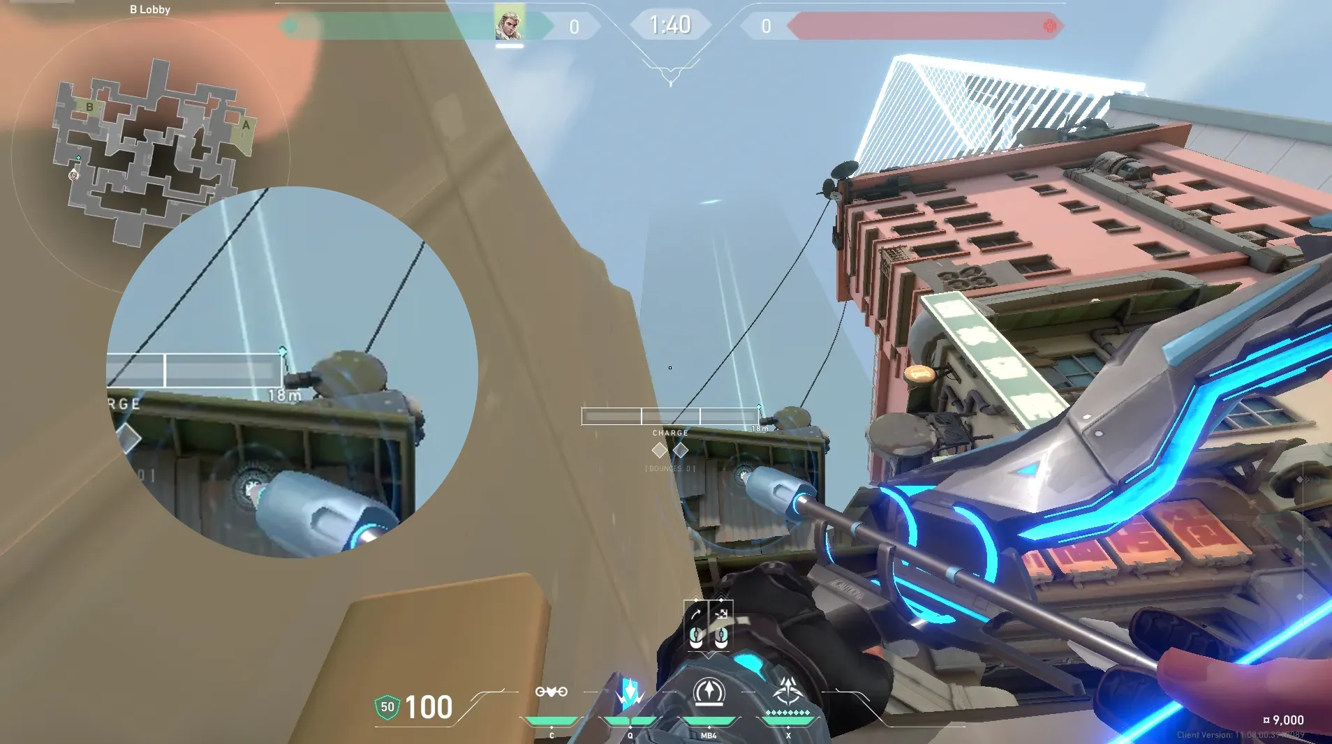 Sova Shock Bolt on Split Attack Site B — step 4 of 5: Aim — line up the shot