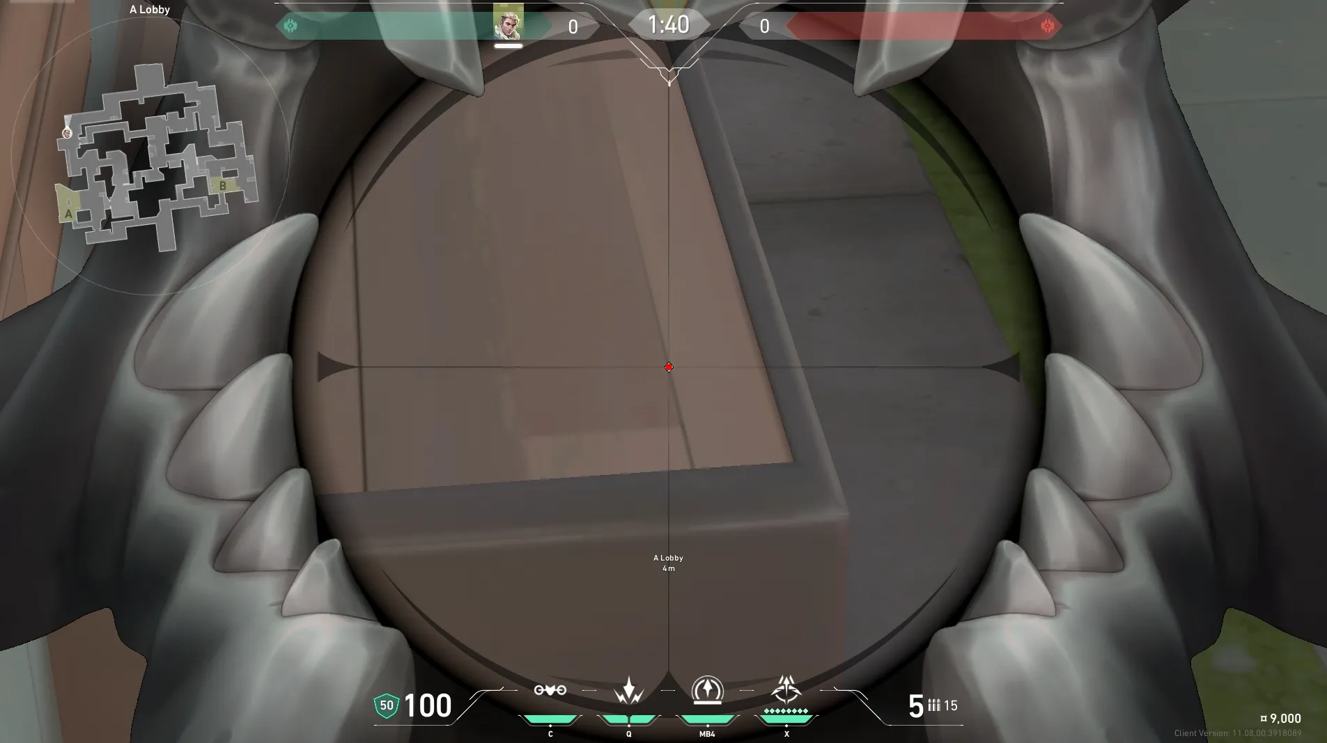 Sova Recon Bolt on Split Attack Site A — step 3 of 4: Aim — line up the shot
