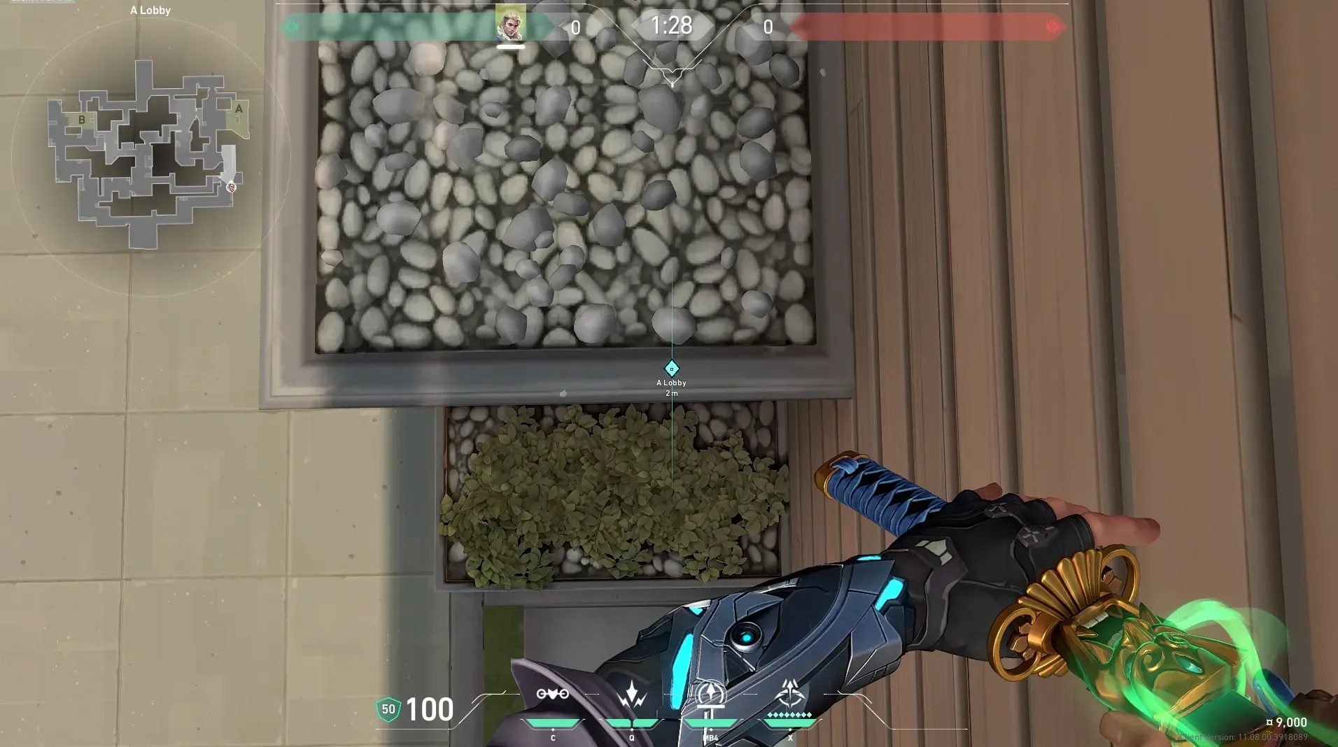 Sova Recon Bolt on Split Attack Site A — step 2 of 6: Aim — line up the shot