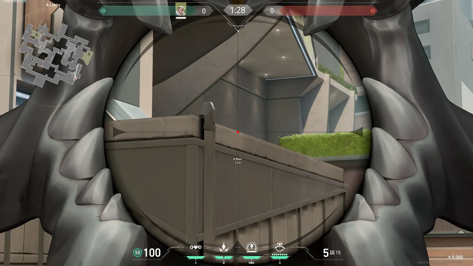 Sova Recon Bolt on Split Attack Site A — step 4 of 6: Aim — line up the shot