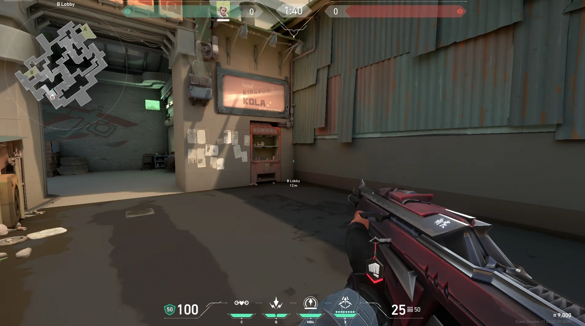 Sova Recon Bolt on Split Attack Site B — step 1 of 5: Position — where to stand