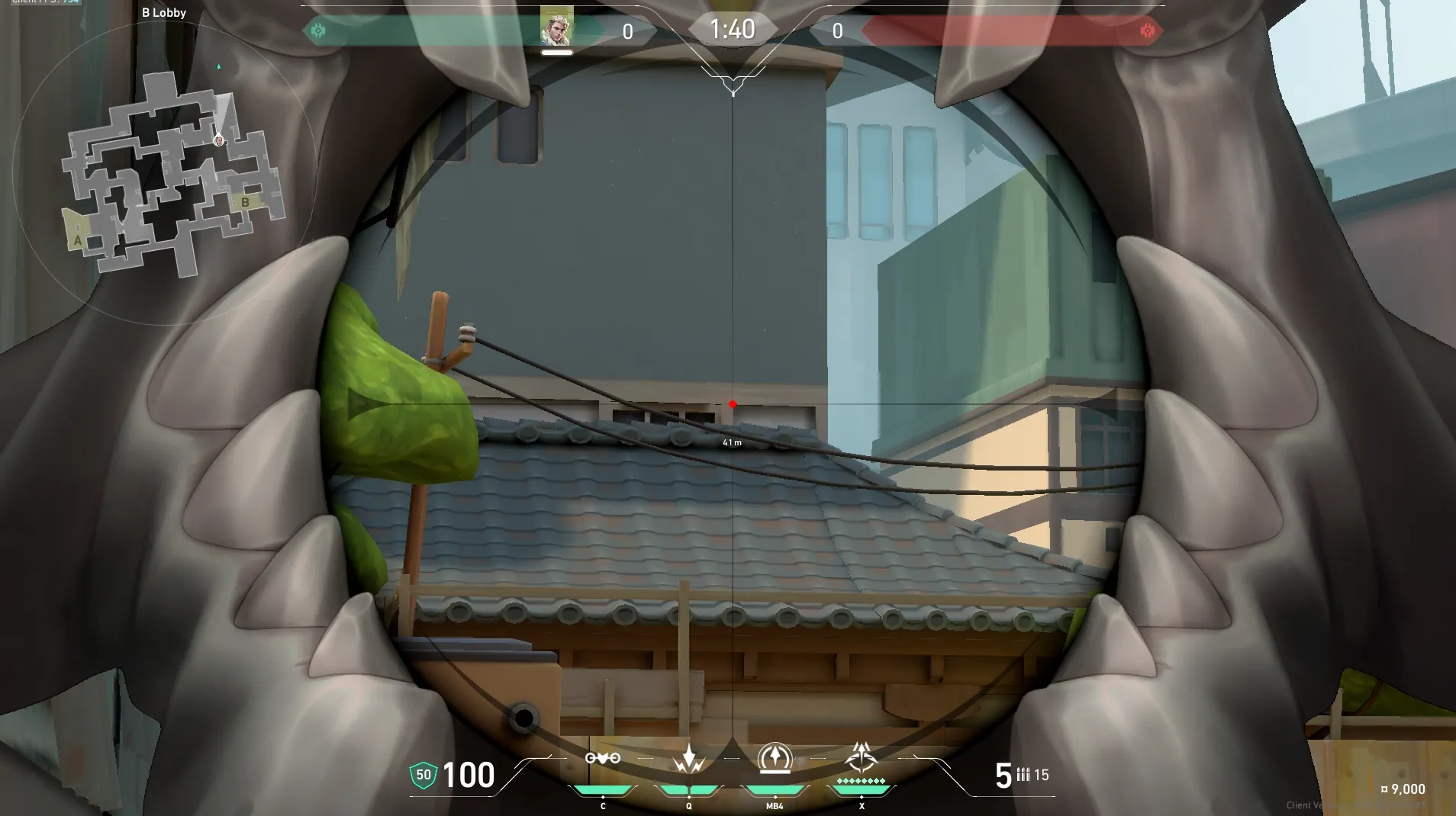 Sova Recon Bolt on Split Attack Site B — step 3 of 5: Aim — line up the shot
