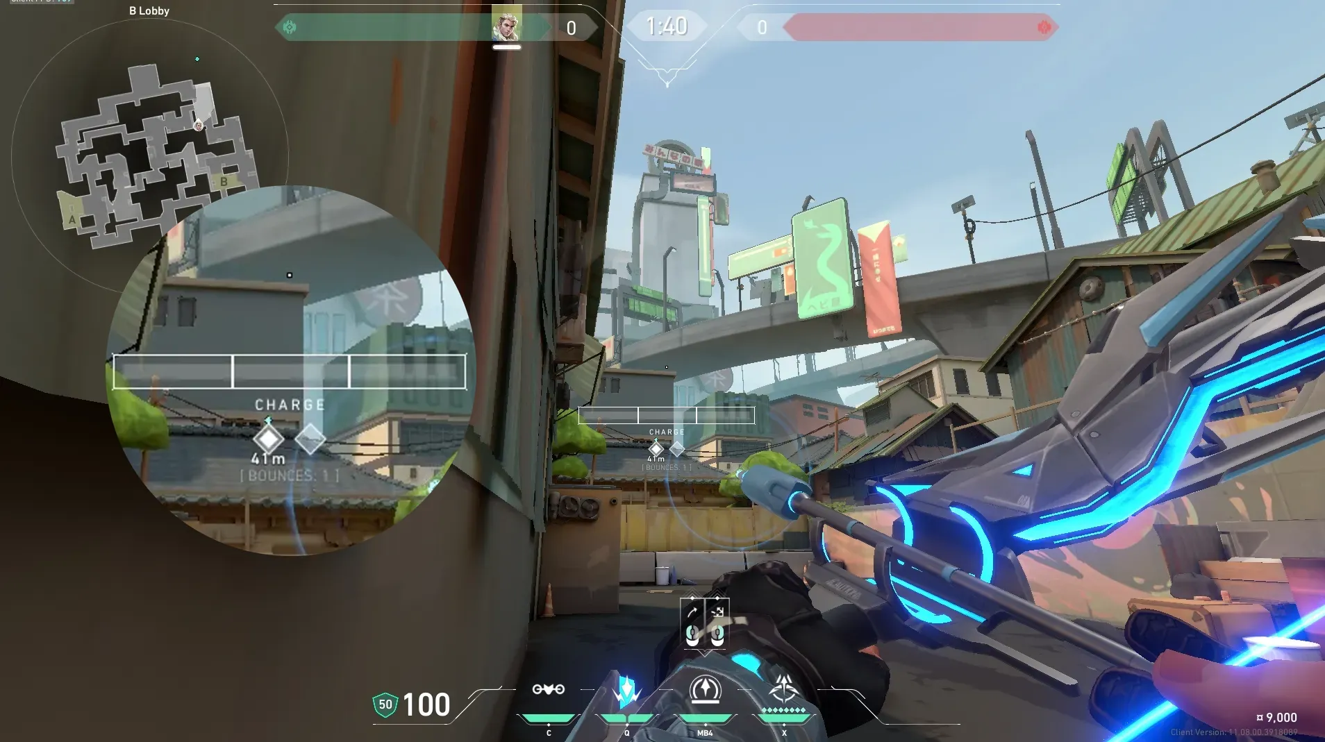Sova Recon Bolt on Split Attack Site B — step 4 of 5: Aim — line up the shot