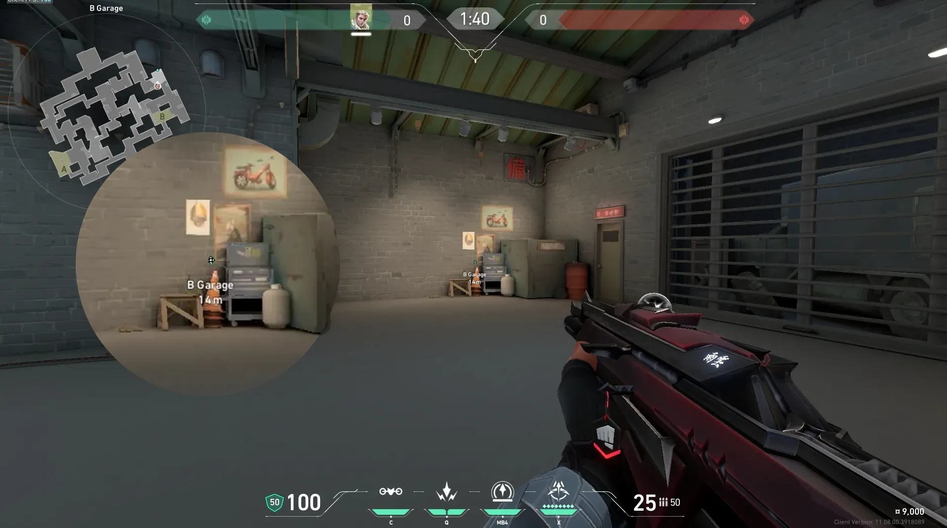 Sova Recon Bolt on Split Attack Site B — step 2 of 5: Aim — line up the shot