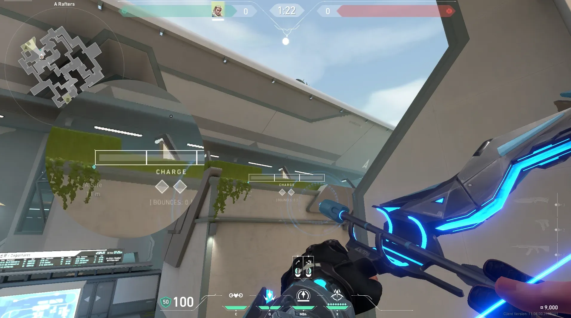 Sova Recon Bolt on Split Defense Site A — step 5 of 6: Aim — line up the shot