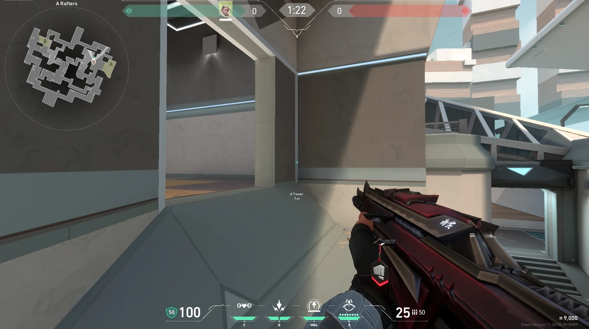 Sova Recon Bolt on Split Defense Site A — step 1 of 4: Position — where to stand