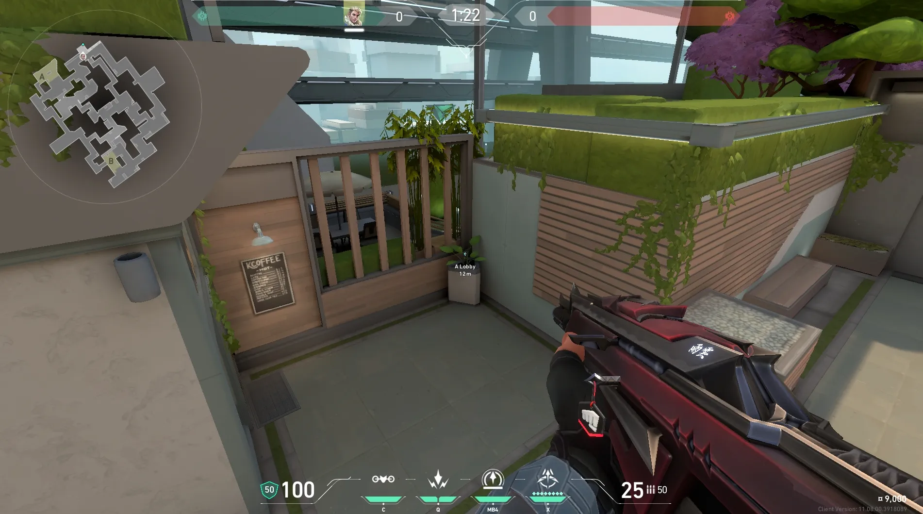 Sova Recon Bolt on Split Attack Site A — step 1 of 5: Position — where to stand