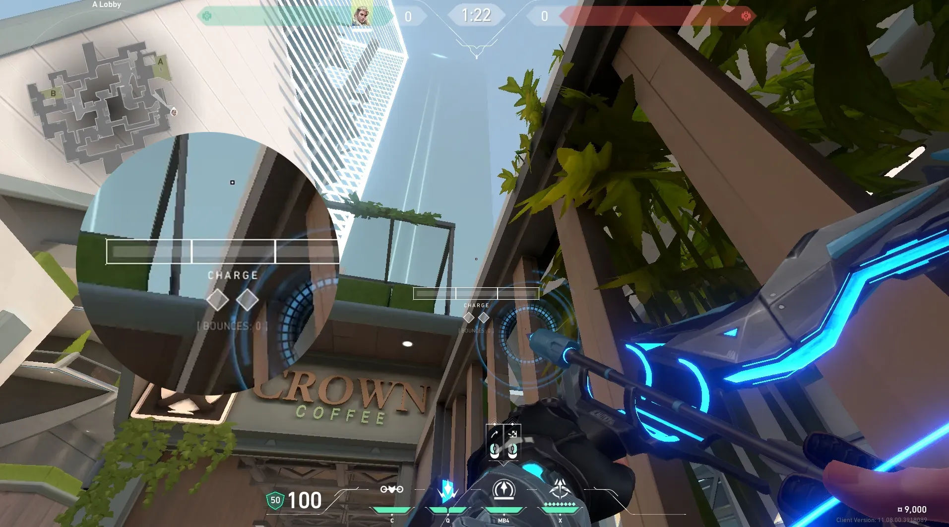 Sova Recon Bolt on Split Attack Site A — step 4 of 5: Aim — line up the shot