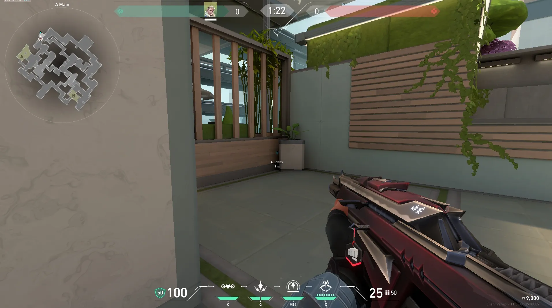 Sova Recon Bolt on Split Attack Site A — step 1 of 5: Position — where to stand