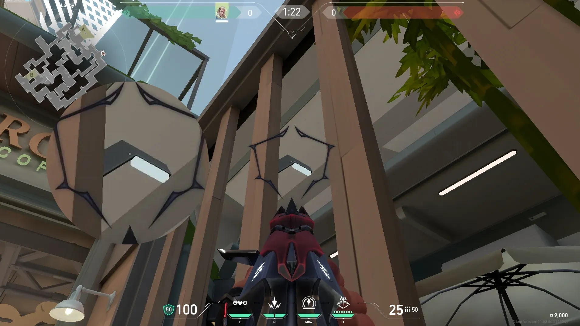 Sova Recon Bolt on Split Attack Site A — step 2 of 4: Aim — line up the shot